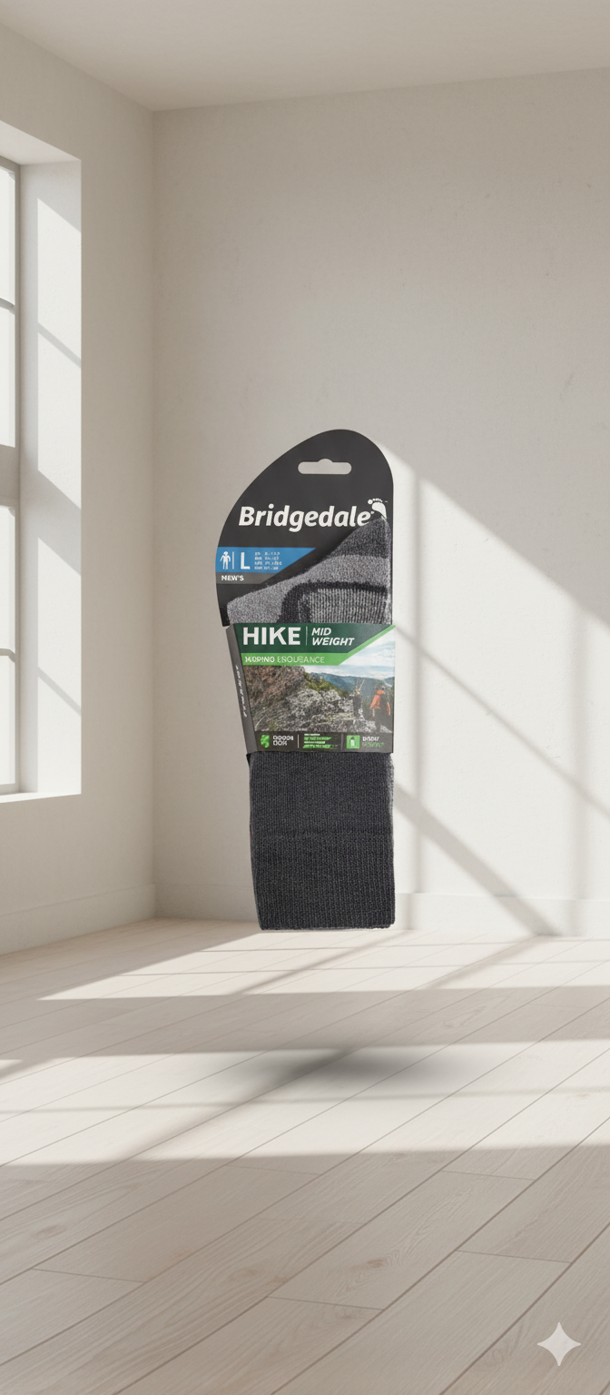 Calcetines de Senderismo Hombre Bridgedale Hike Midweight Performance – Gunmetal