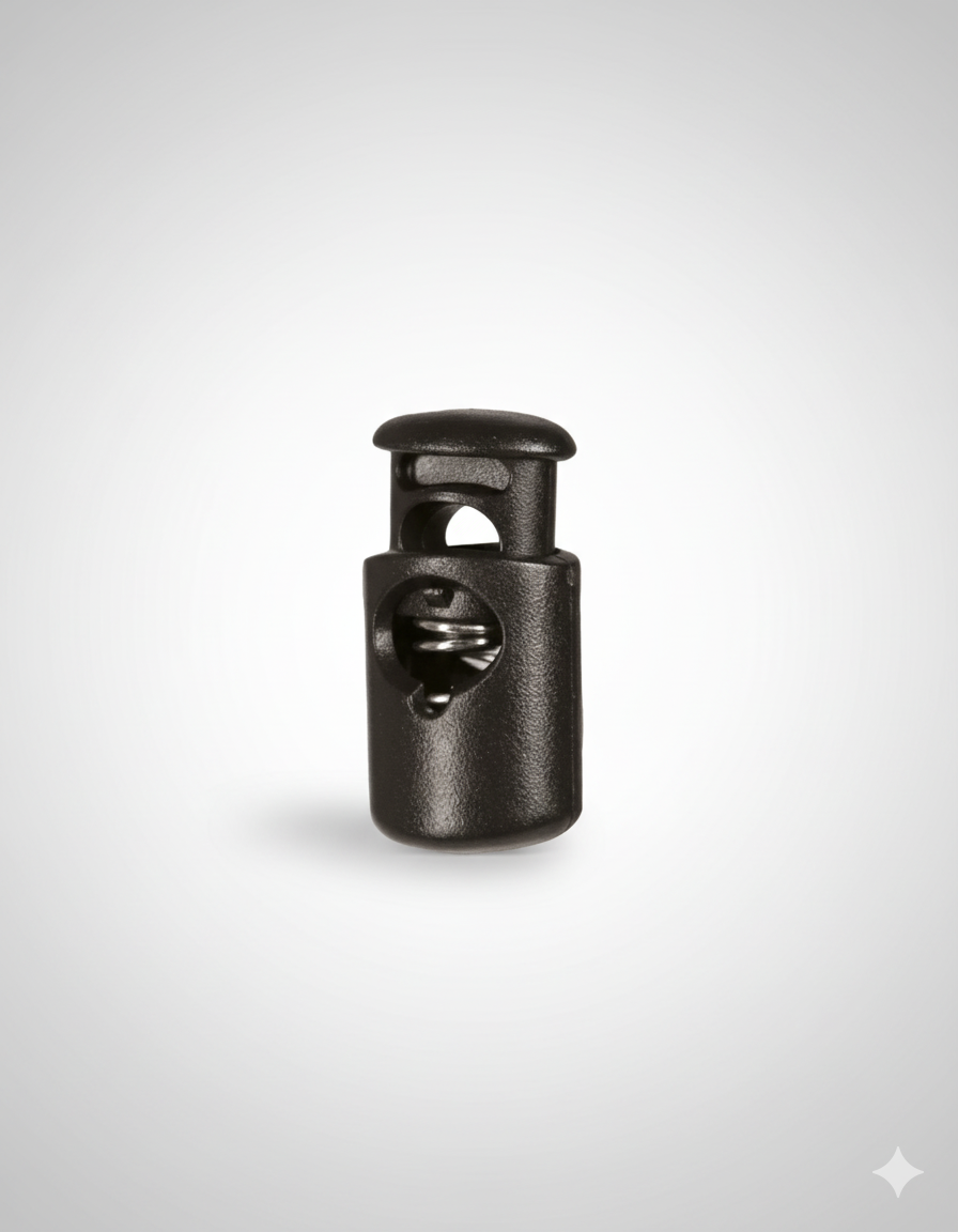 Topes de cordón negros – Kordelstopper táctico resistente para ropa y equipo militar