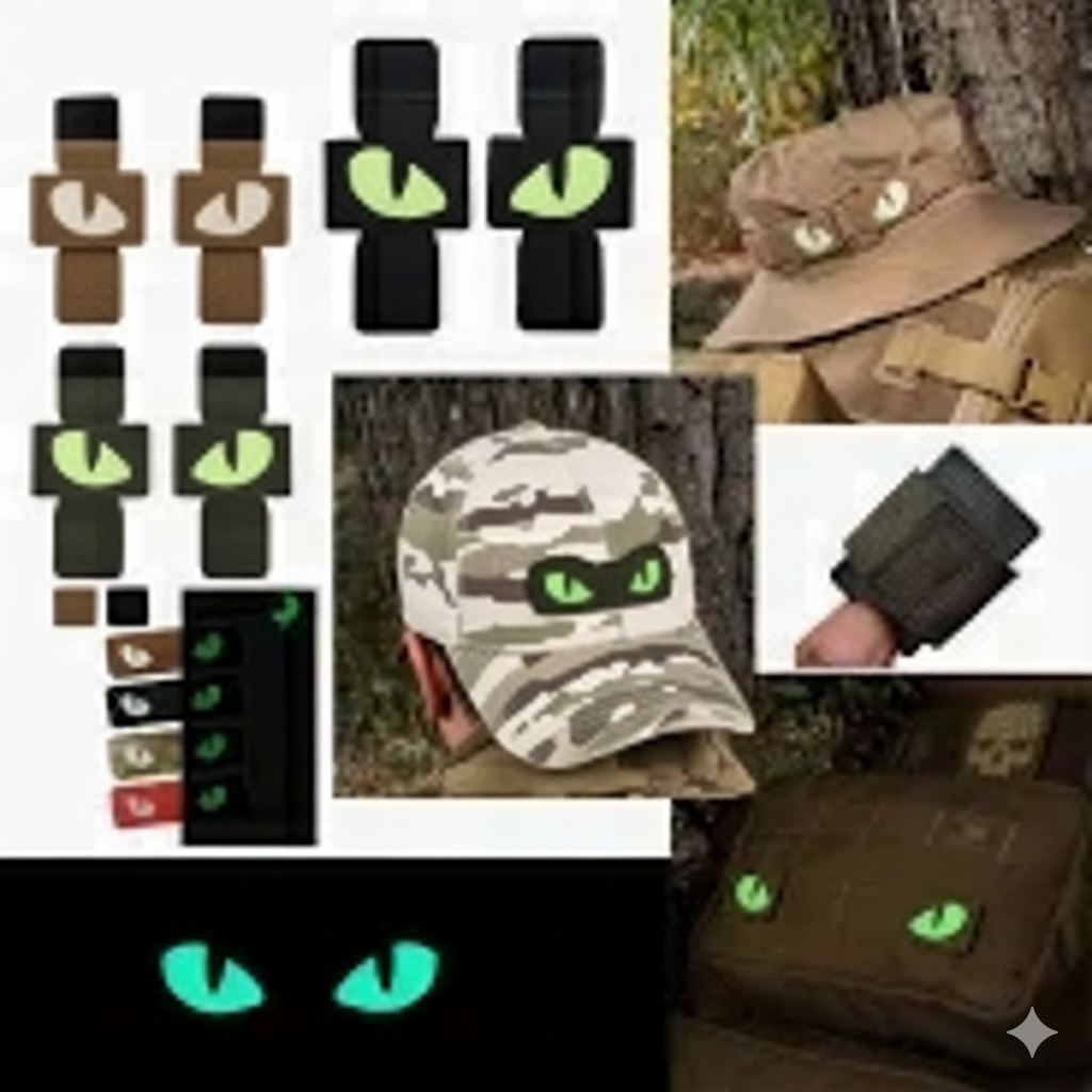 Parche Táctico M-TAC Cat Eyes Tipo 2 – Láser Cut Negro / GID | Naszywka Mil-Tec