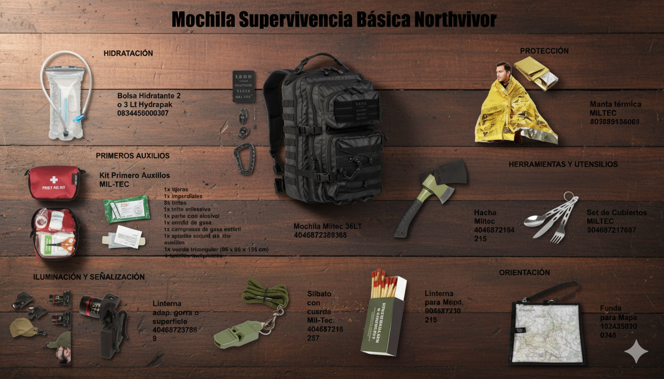 Mochila de Supervivencia Básica Northvivor
