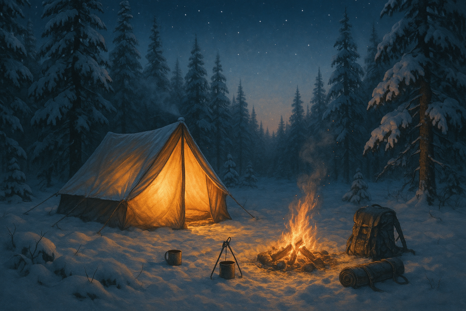 ¿Cómo acampar o vivaquear en invierno?