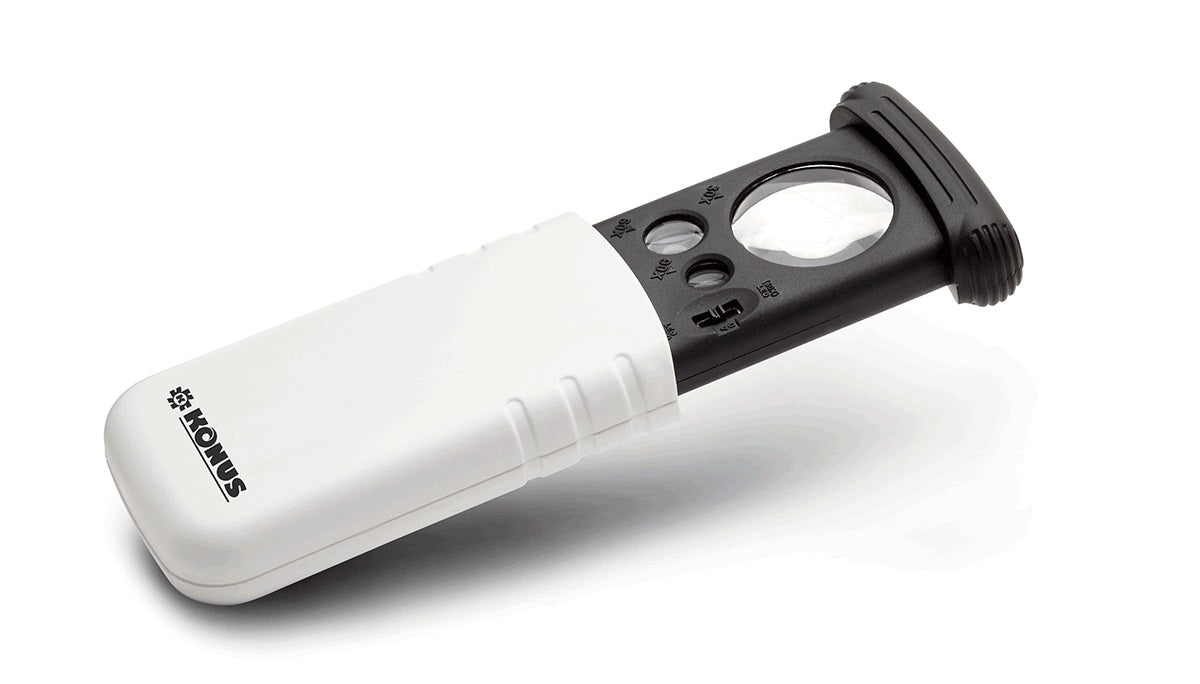 Konus Kit 6 Lupas Quicklens-3 10x-20x-30x con Luz LED y UV Profesional