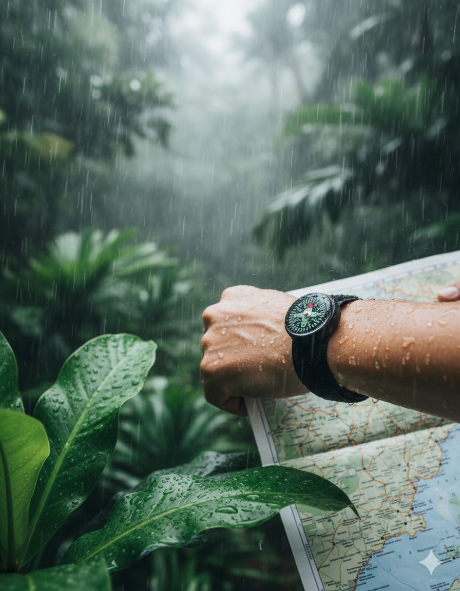 Brújula de Muñeca 360° Mil-Tec con Carcasa de Goma – Uhrkompass Táctico