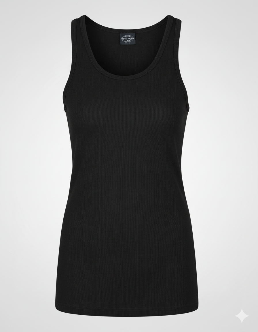 Camiseta de tirantes Tank Top algodón negro – estilo militar y deportivo