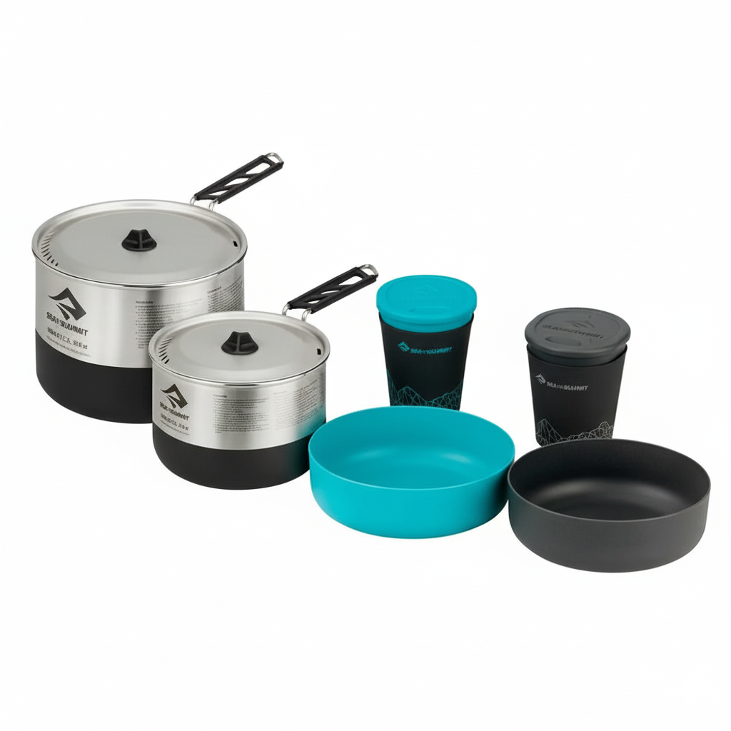 Set de Cocina Sigma Cookset 2.2 – Acero Inoxidable Premium, Antiadherente, Compacto y Ultraligero para Camping | Sea to Summit