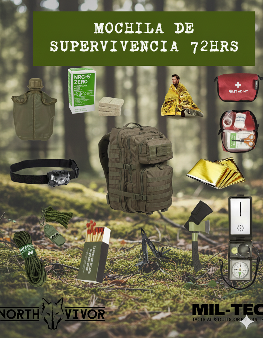 Mochila de Supervivencia 72hrs MIL-TEC Northvivor