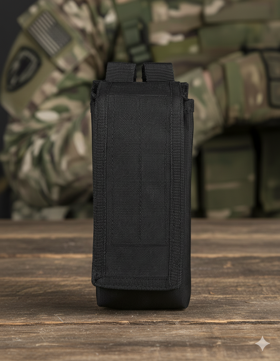 Portacargador Individual AK47 Negro – Pouch Táctico MOLLE | Mag Pouch Single